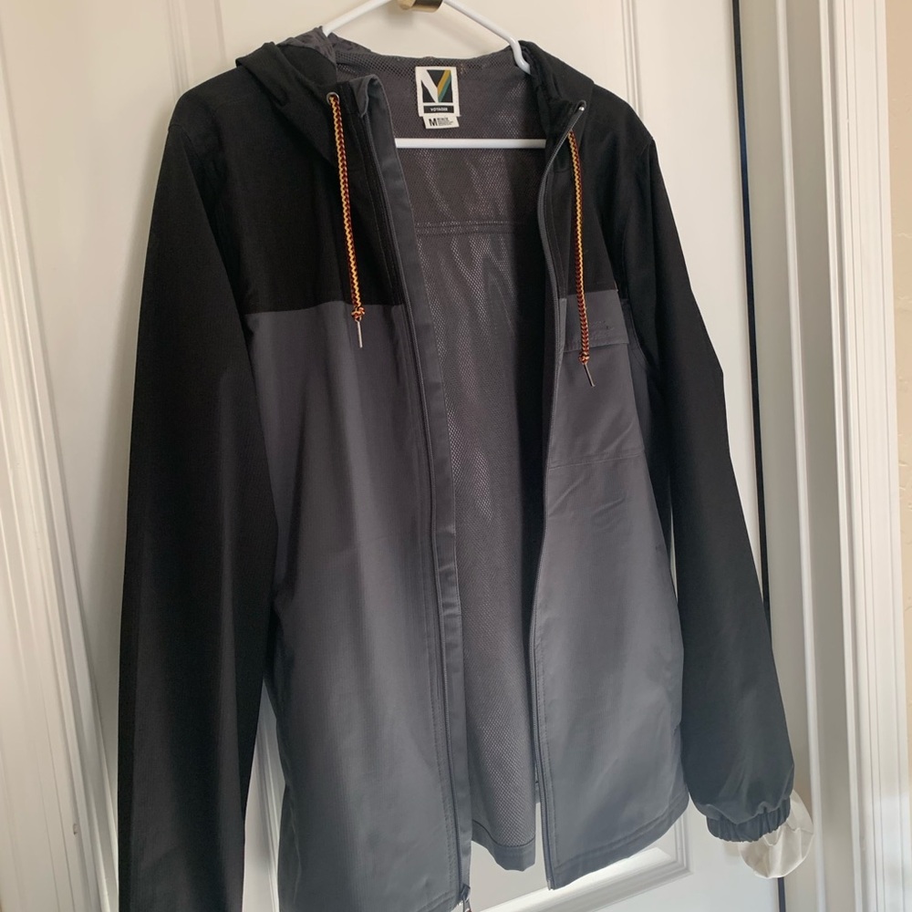 Voyager Medium Men's Black and Gray Hooded Jacket Full Zip - Picture 5 of 8